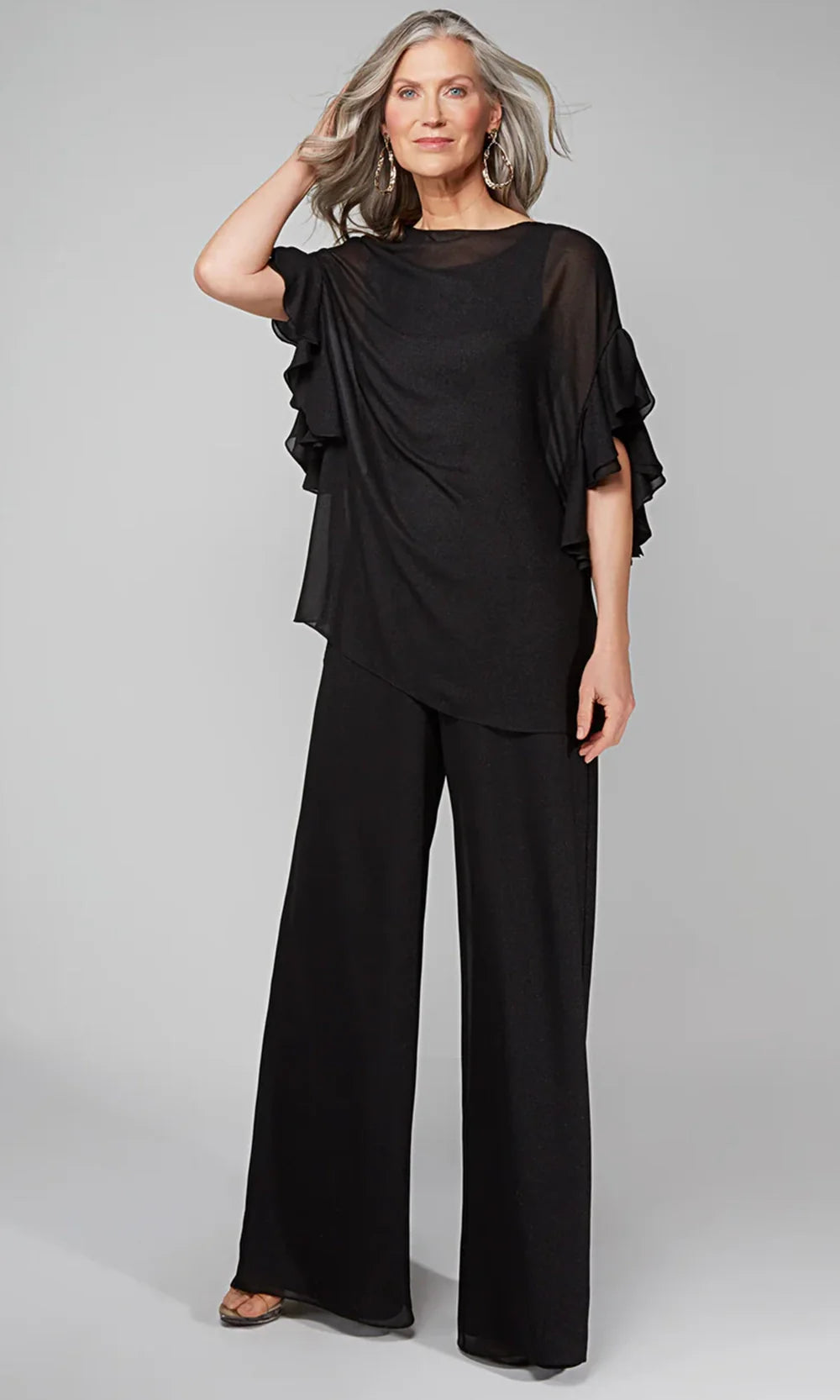 Alyce Paris 27633 - Elegant Flutter Sleeve Two-Piece Ensemble Formal Pantsuits