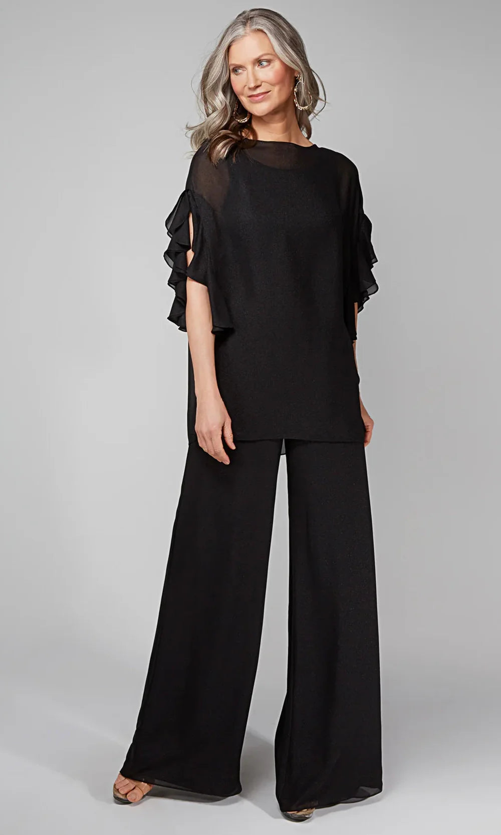 Alyce Paris 27633 - Elegant Flutter Sleeve Two-Piece Ensemble Formal Pantsuits