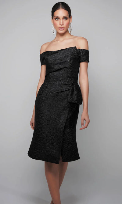 Alyce Paris 27638 - Elegant Knee-Length Wrap Cocktail Dress Cocktail Dresses