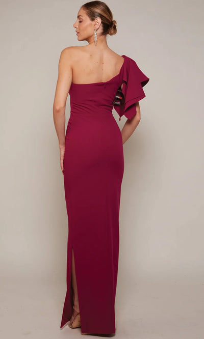 Alyce Paris 27644 - Asymmetrical Satin Gown with Slit Mother of the Bride Dresses