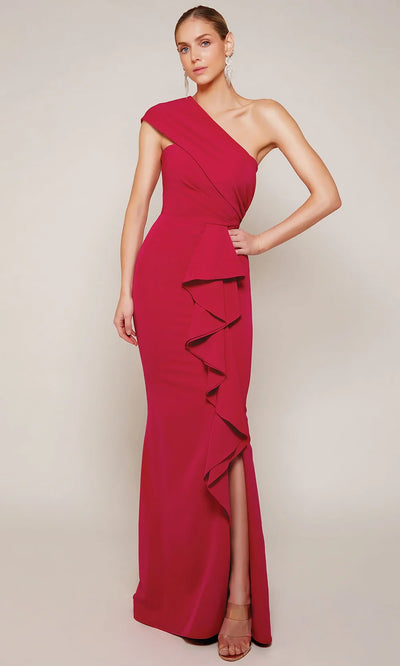Alyce Paris 27646 - Asymmetric Sheath Gown with Slit Formal Gowns