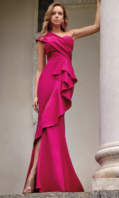 Alyce Paris 27646 - Asymmetric Sheath Gown with Slit Formal Gowns