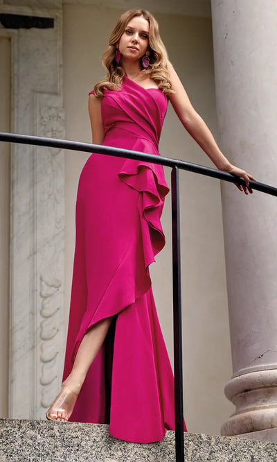Alyce Paris 27646 - Asymmetric Sheath Gown with Slit Formal Gowns