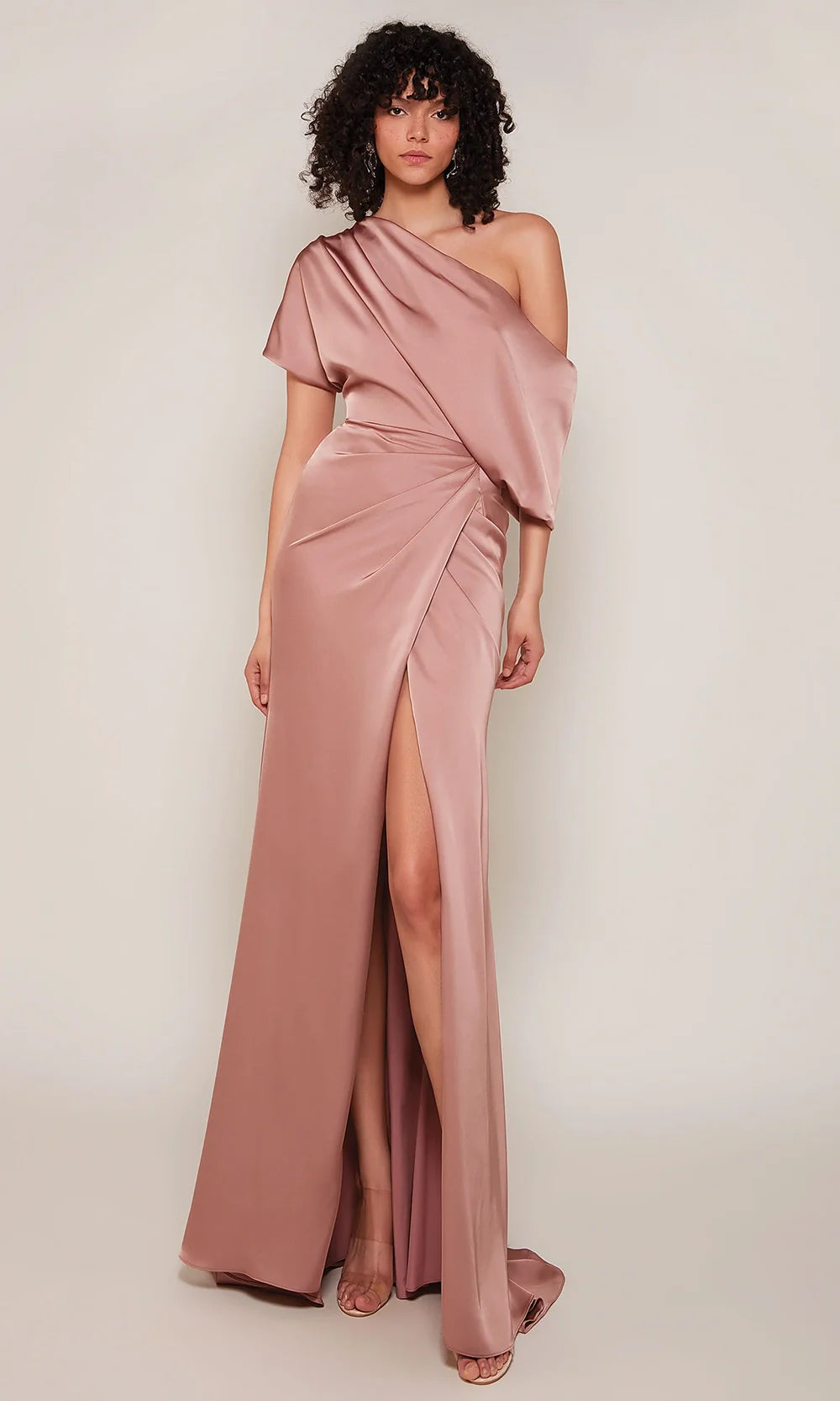 Alyce Paris 27652 - Asymmetrical Short Sleeve Slit Gown Formal Gowns