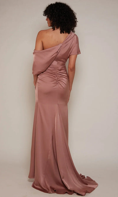 Alyce Paris 27652 - Asymmetrical Short Sleeve Slit Gown Formal Gowns