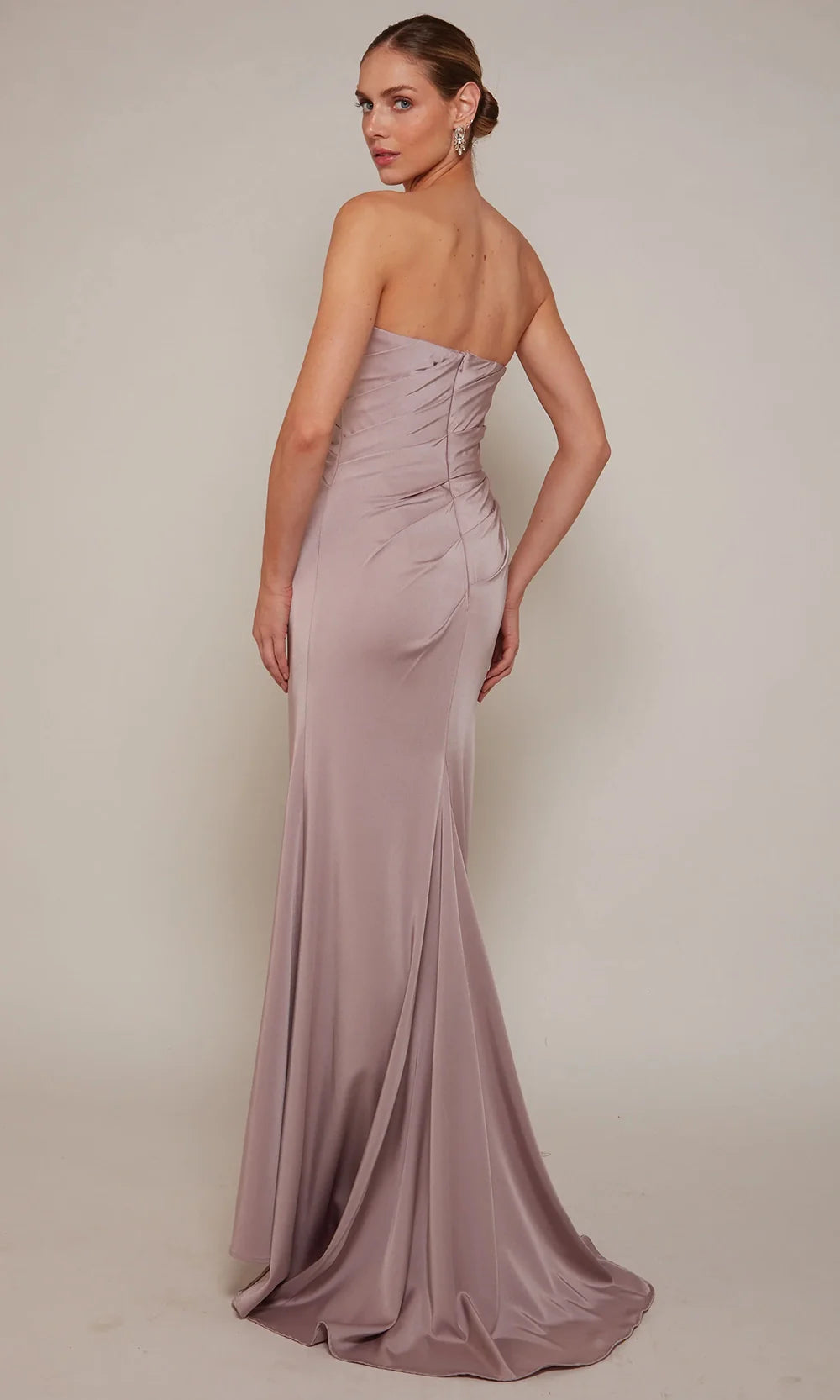 Alyce Paris 27658 - Ruched Bodice Front Slit Sheath Gown Prom Dresses