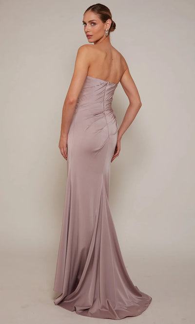 Alyce Paris 27658 - Ruched Bodice Front Slit Sheath Gown Prom Dresses