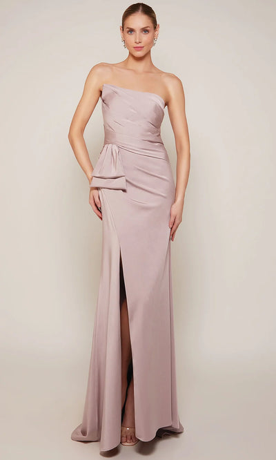 Alyce Paris 27658 - Ruched Bodice Front Slit Sheath Gown Prom Dresses