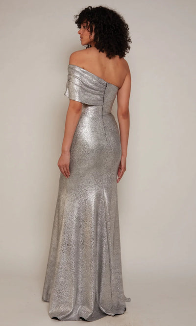 Alyce Paris 27663 - Metallic Sheath Gown with Folded Neckline Prom Dresses