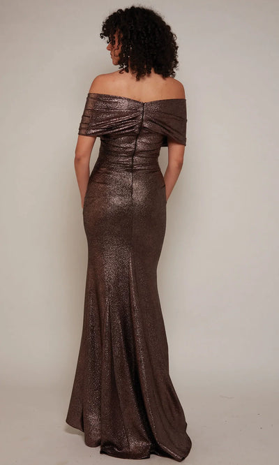Alyce Paris 27666 - Draped Neckline Jacquard Evening Gown Prom Dresses