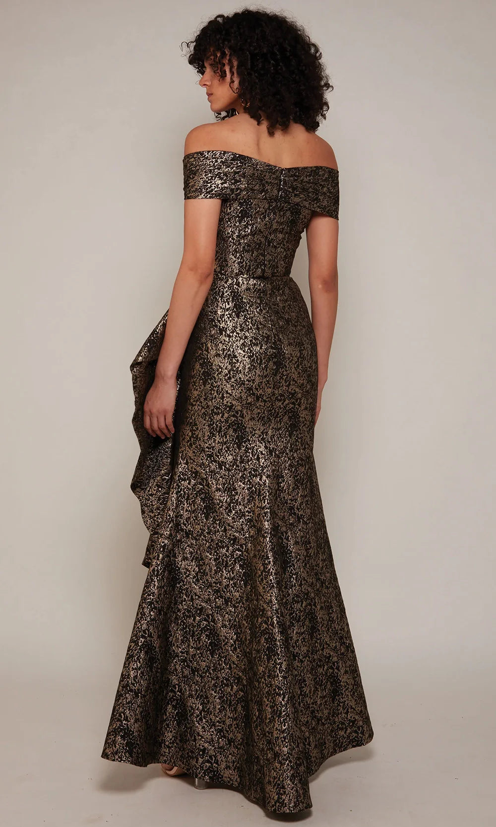 Alyce Paris 27667 - Dramatic Jacquard Knotted Off Shoulder Dress Formal Gowns