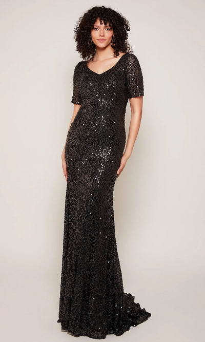 Alyce Paris 27668 - Sparkle V-Neck Scoop Back Long Gown Mother of the Bride Dresses
