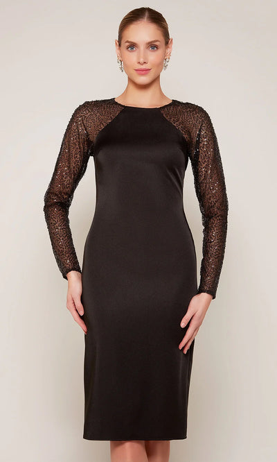 Alyce Paris 27669 - Sequin Ornate Illusion Long Sleeve Dress
