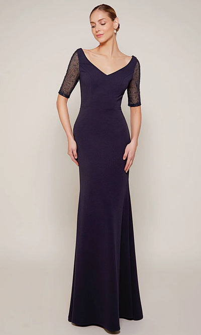 Alyce Paris 27677 - Beaded Mesh Sleeve Sheath Evening Dress Mother of the Bride Dresses