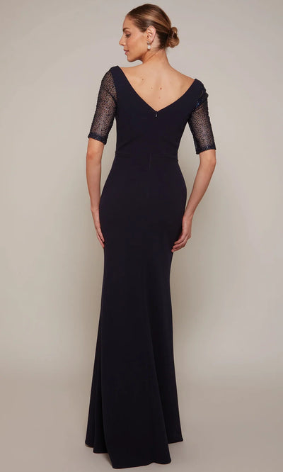 Alyce Paris 27677 - Beaded Mesh Sleeve Sheath Evening Dress Mother of the Bride Dresses