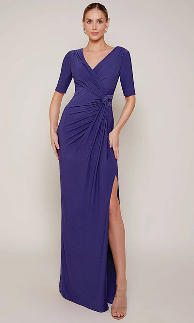 Alyce Paris 27682 - Surplice V-Neck Jersey Long Dress Mother of the Bride Dresses