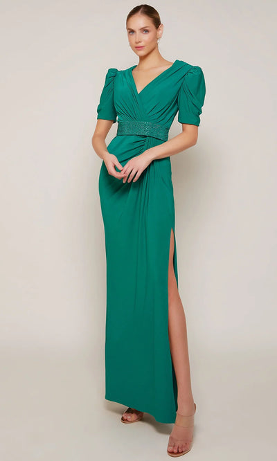 Alyce Paris 27690 - Jersey Puff Sleeve Column Dress Mother of the Bride Dresses