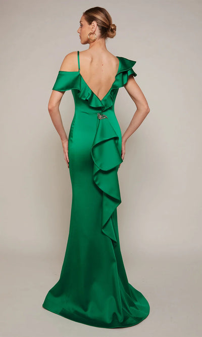 Alyce Paris 27691 - Asymmetric Neck Ruffle Ornate Dress Evening Dresses