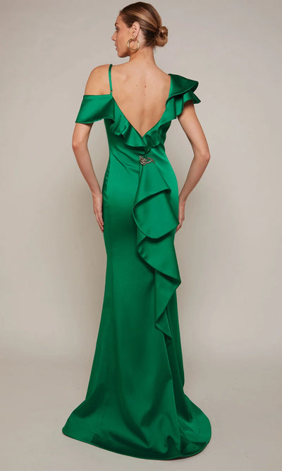 Alyce Paris 27691 - Asymmetric Neck Ruffle Ornate Dress Evening Dresses