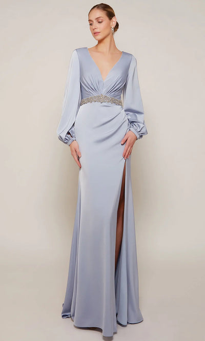 Alyce Paris 27696 - Satin Deep V-Neckline Evening Gown Mother of the Bride Dresses