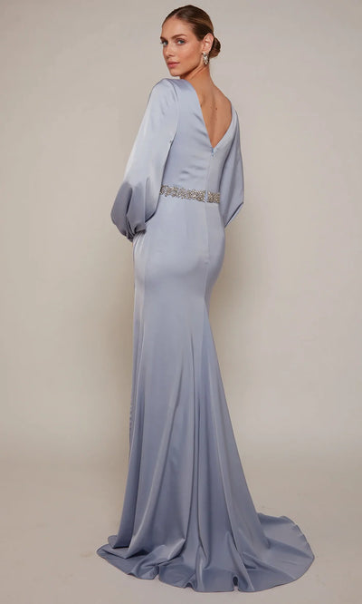 Alyce Paris 27696 - Satin Deep V-Neckline Evening Gown Mother of the Bride Dresses