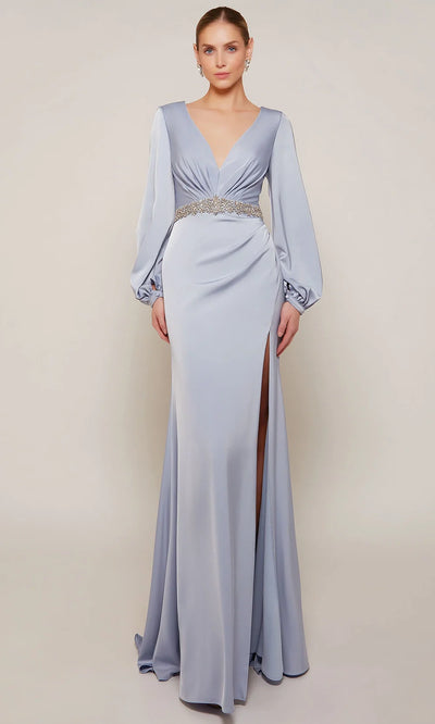 Alyce Paris 27696 - Satin Deep V-Neckline Evening Gown Mother of the Bride Dresses