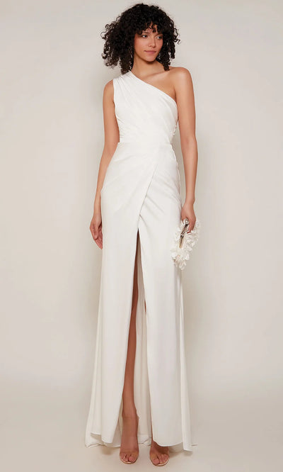 Alyce Paris 27697 - Front Slit One Shoulder Satin Gown Wedding Dresses
