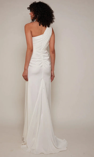 Alyce Paris 27697 - Front Slit One Shoulder Satin Gown Wedding Dresses
