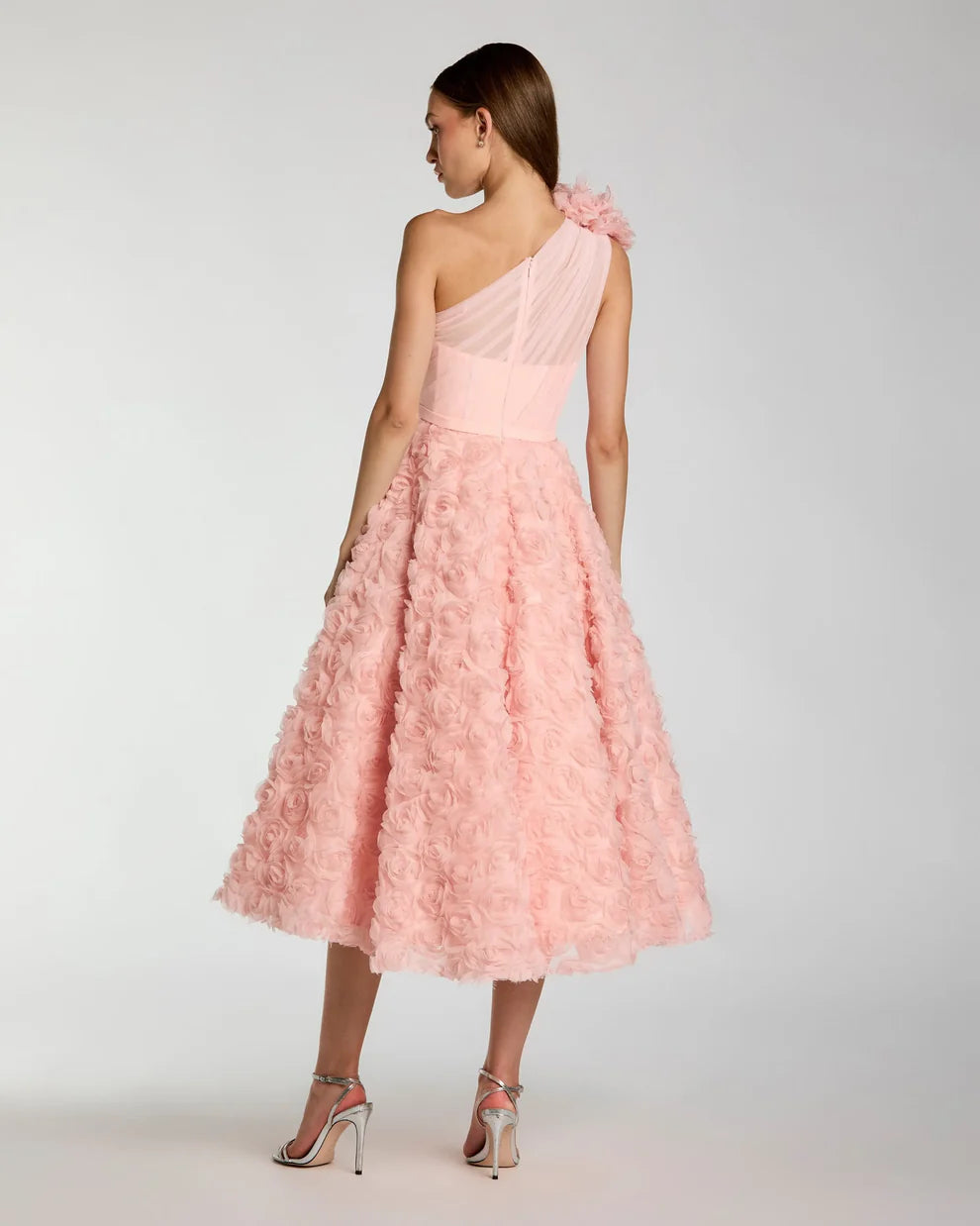Ieena Duggal 27698 - Textured Floral Mesh A-line Dress