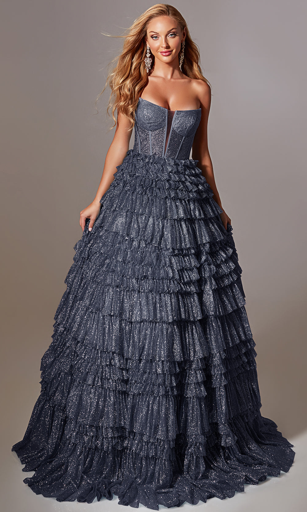 Aerie Couture 276 - Glitter Ruffle Ball Gown Prom Dresses