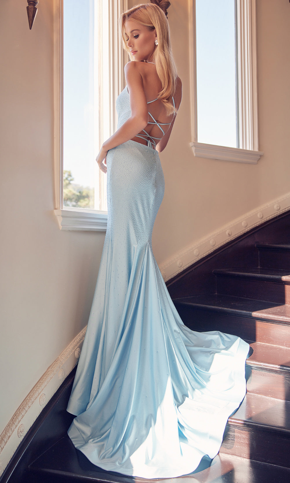 Juliet Dresses 276 - Long Sleeveless V-Neckline Gown Prom Dresses