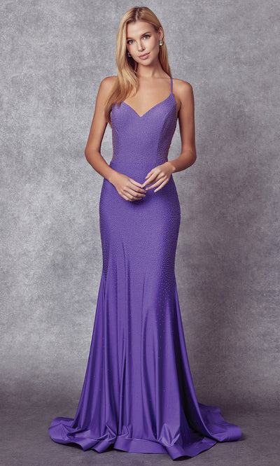 Juliet Dresses 276 - Long Sleeveless V-Neckline Gown Prom Dresses