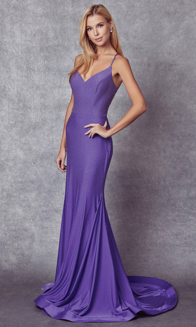Juliet Dresses 276 - Long Sleeveless V-Neckline Gown Prom Dresses