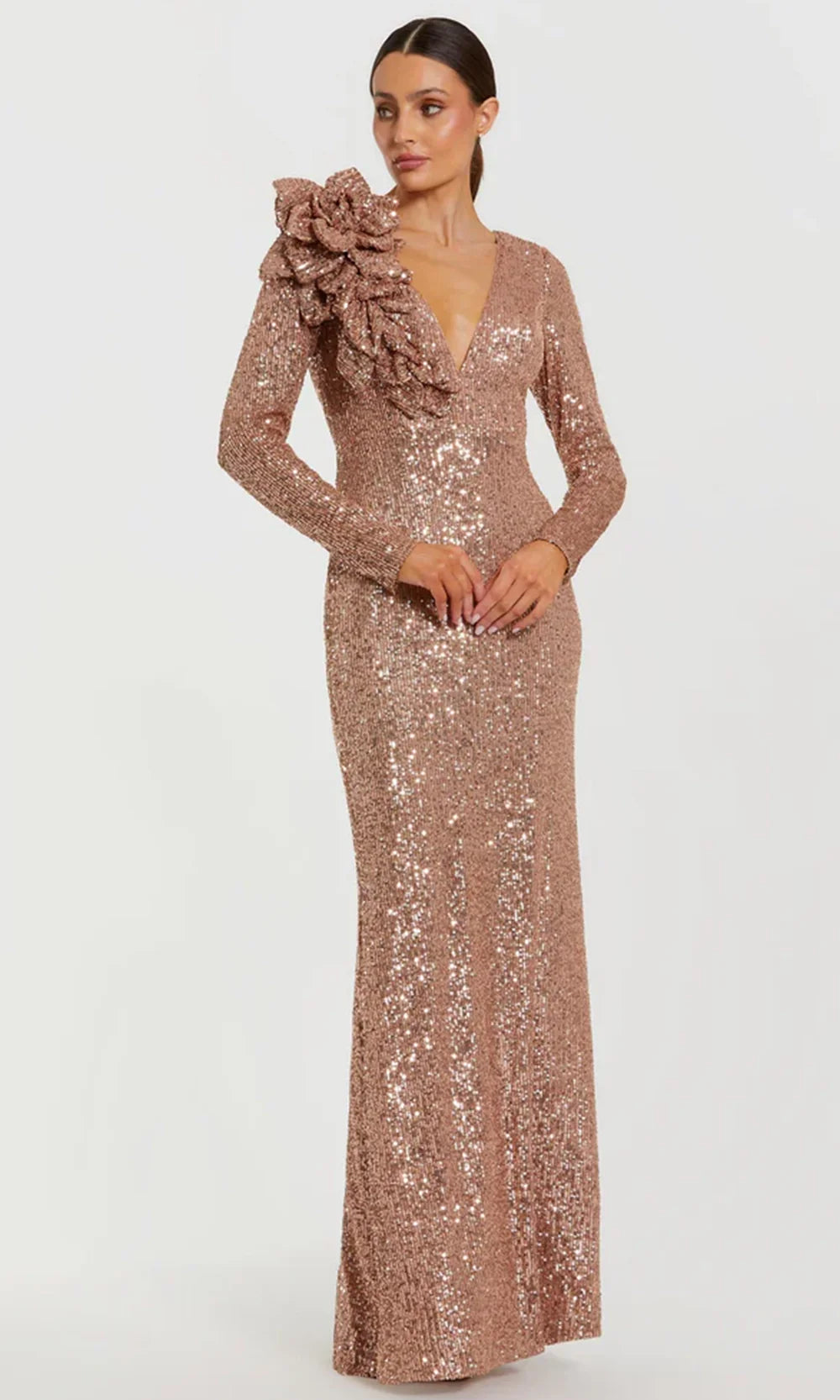 Mac Duggal 27700 - V-Neckline Sequin Embellished Dress Evening Dresses