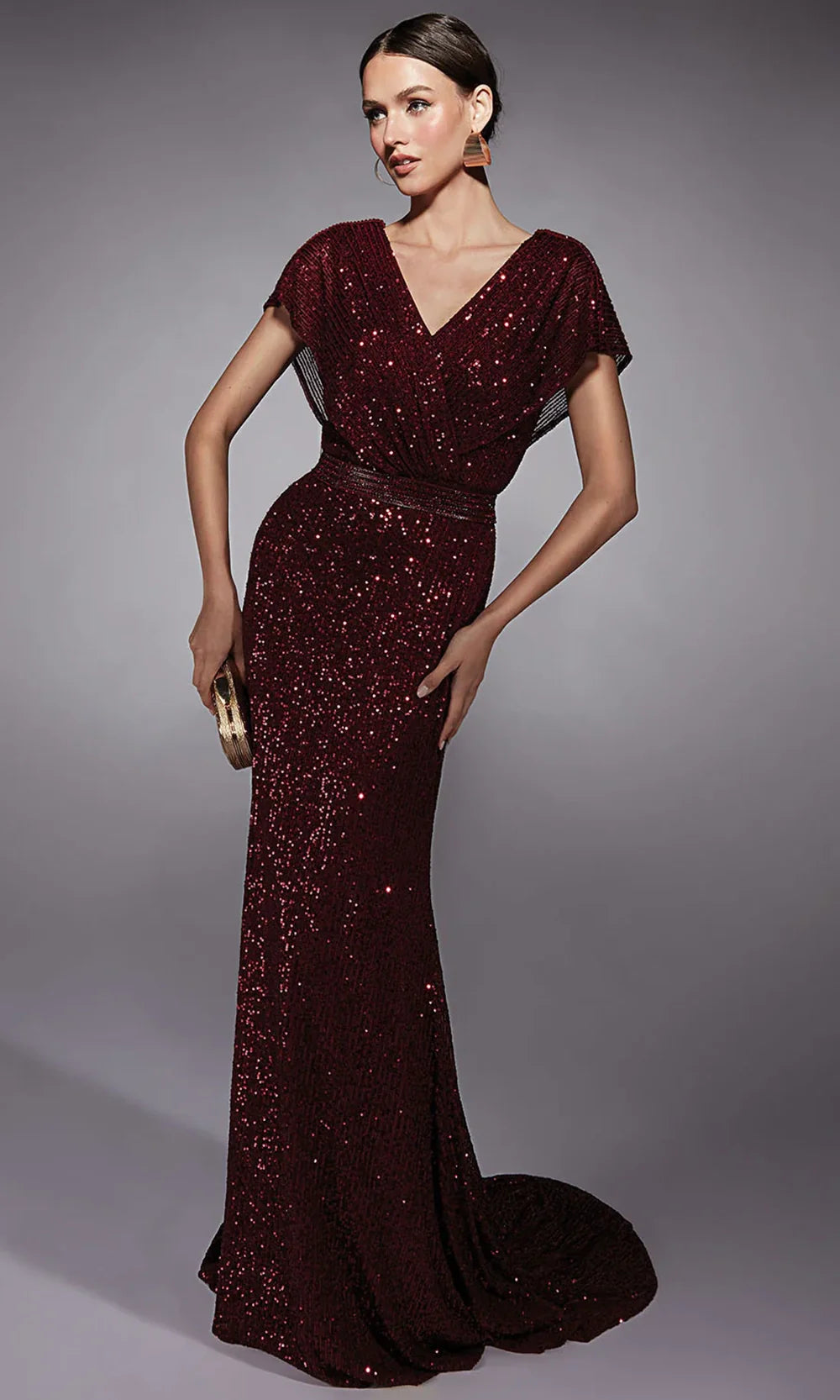 Alyce Paris 27708 - Sequin Mesh Short Sleeve Formal Gown Prom Dresses