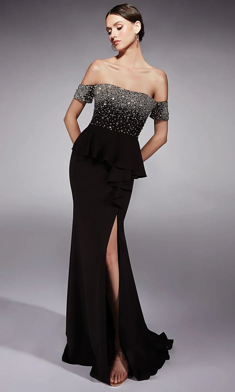 Alyce Paris 27715 - Off Shoulder Peplum Evening Gown Prom Dresses