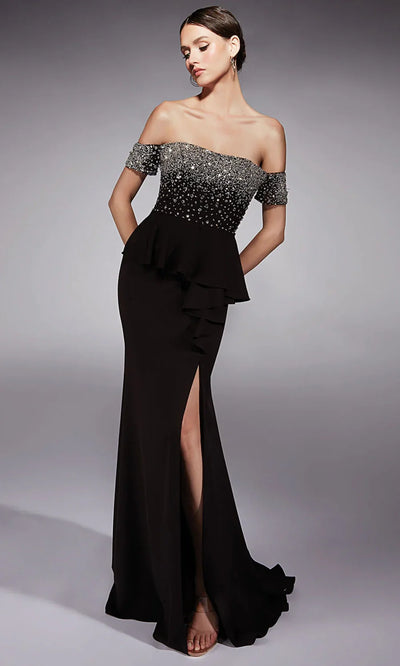 Alyce Paris 27715 - Off Shoulder Peplum Evening Gown Prom Dresses
