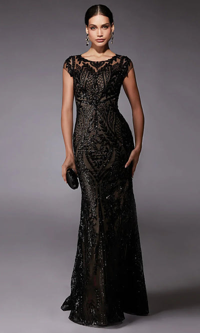Alyce Paris 27716 - Fully Sequin Cap Sleeve Sheath Gown Mother of the Bride Dresses
