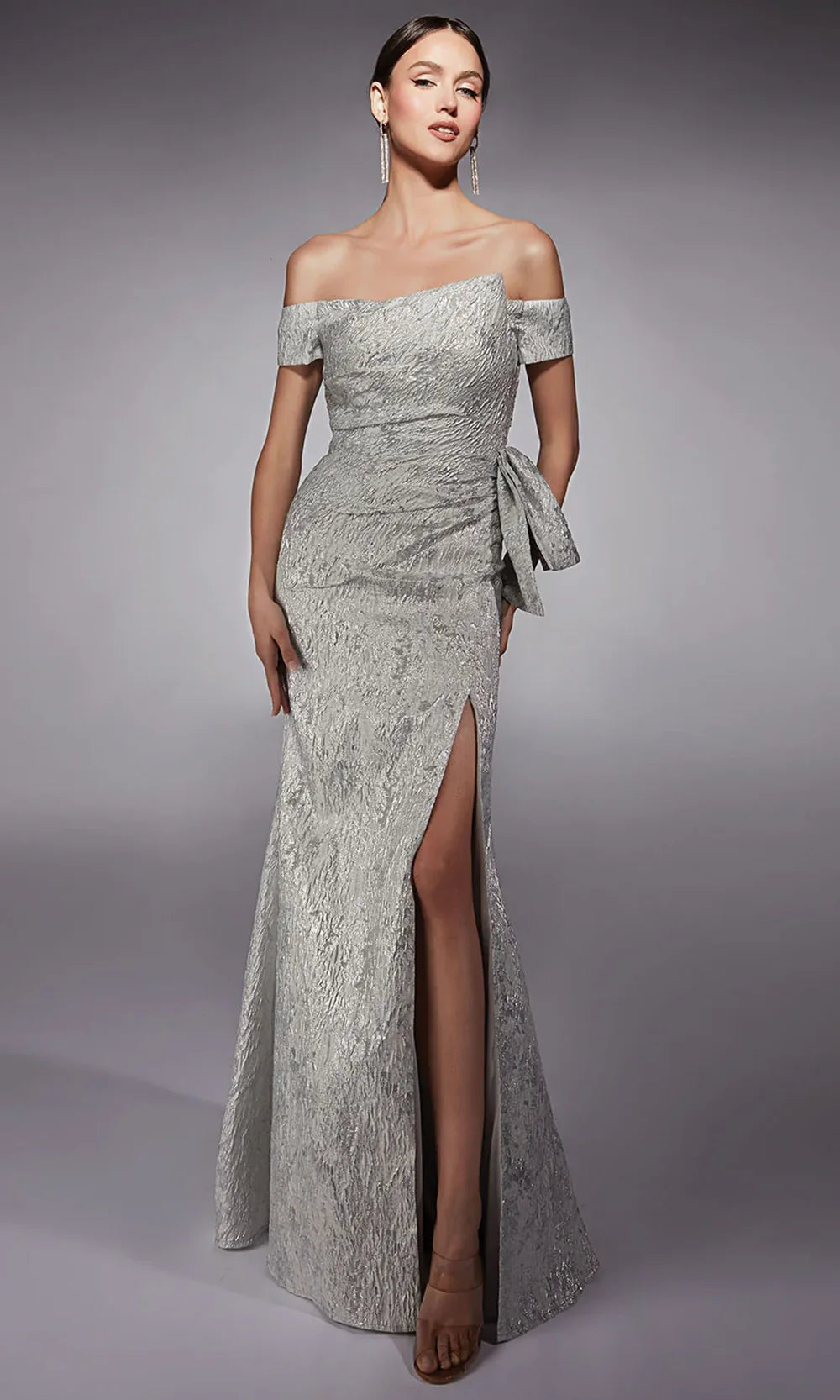 Alyce Paris 27717 - Cap Sleeve Fitted Jacquard Evening Dress Mother of the Bride Dresses