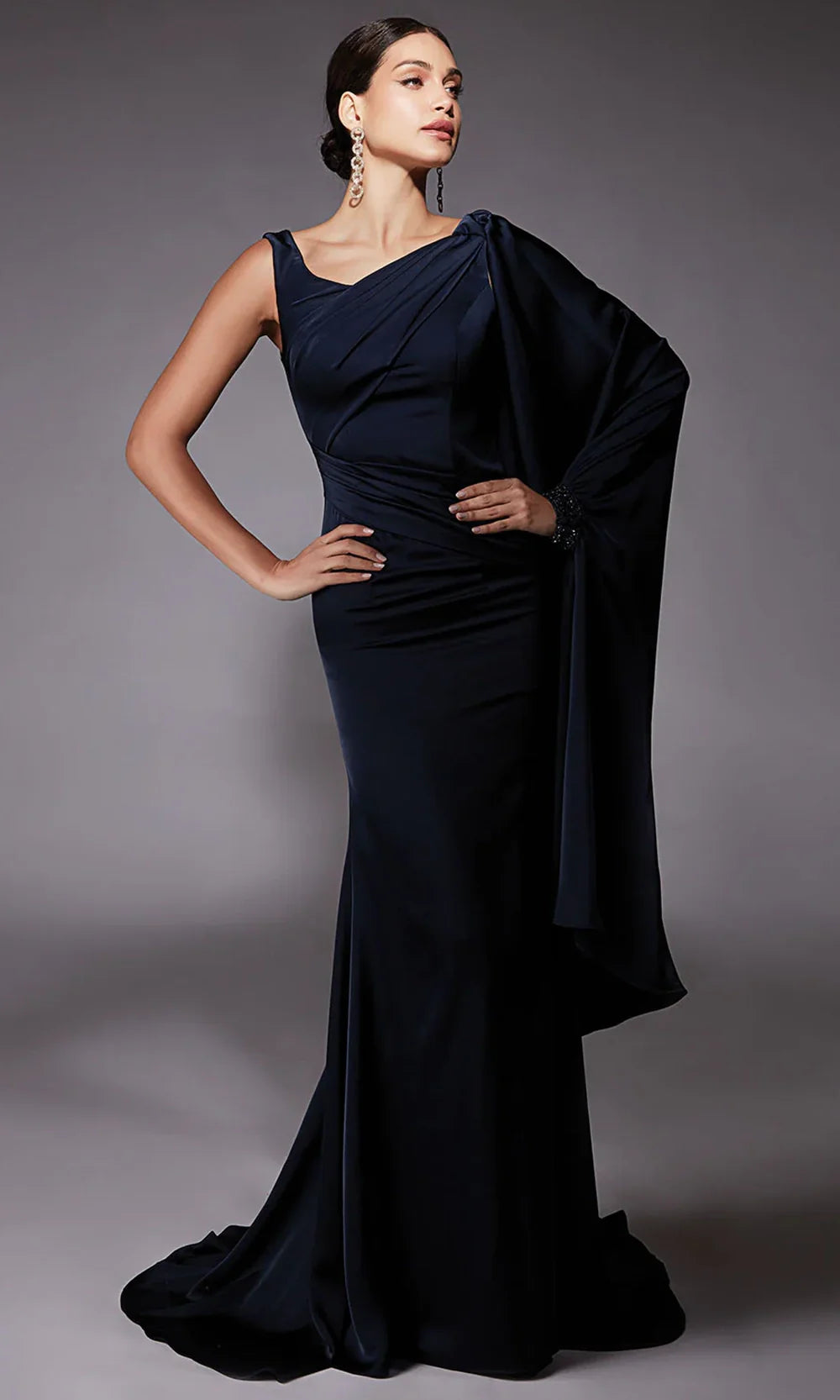 Alyce Paris 27722 - Long Draped Sleeve Fitted Dress Evening Dresses