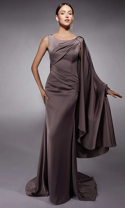 Alyce Paris 27722 - Long Draped Sleeve Fitted Dress Evening Dresses