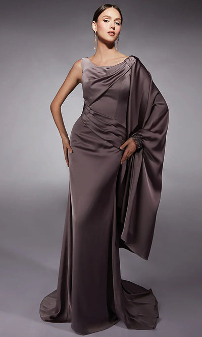 Alyce Paris 27722 - Long Draped Sleeve Fitted Dress Evening Dresses