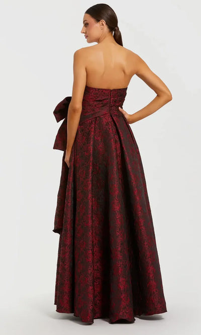 Ieena Duggal 27725 - Straight Neckline Floral Gown with Bow Ball Gowns