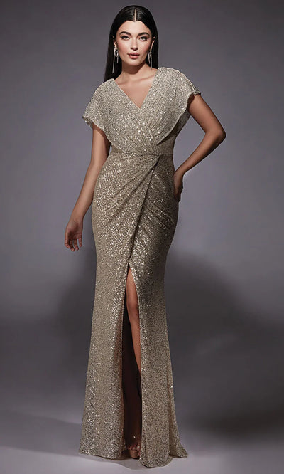 Alyce Paris 27729 - Draped Bodice Sequin Evening Dress Mother of the Bride Dresses