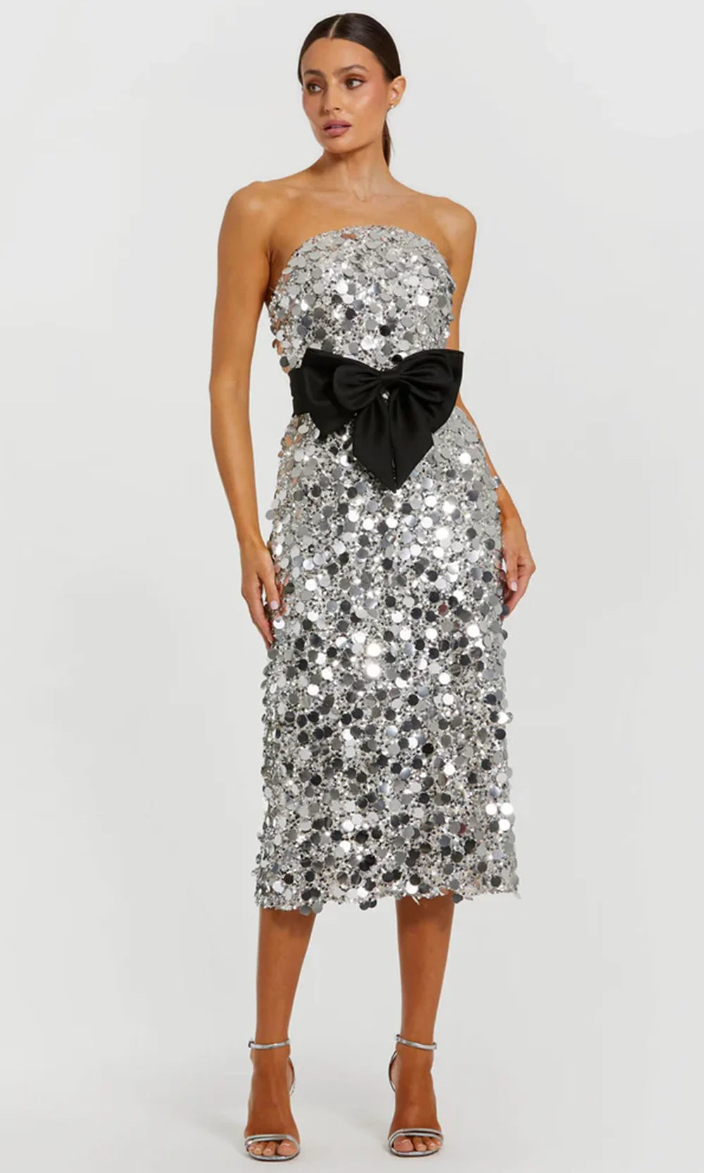 Mac Duggal 27735 - Sequin Embellished Straight Neckline Dress Cocktail Dresses