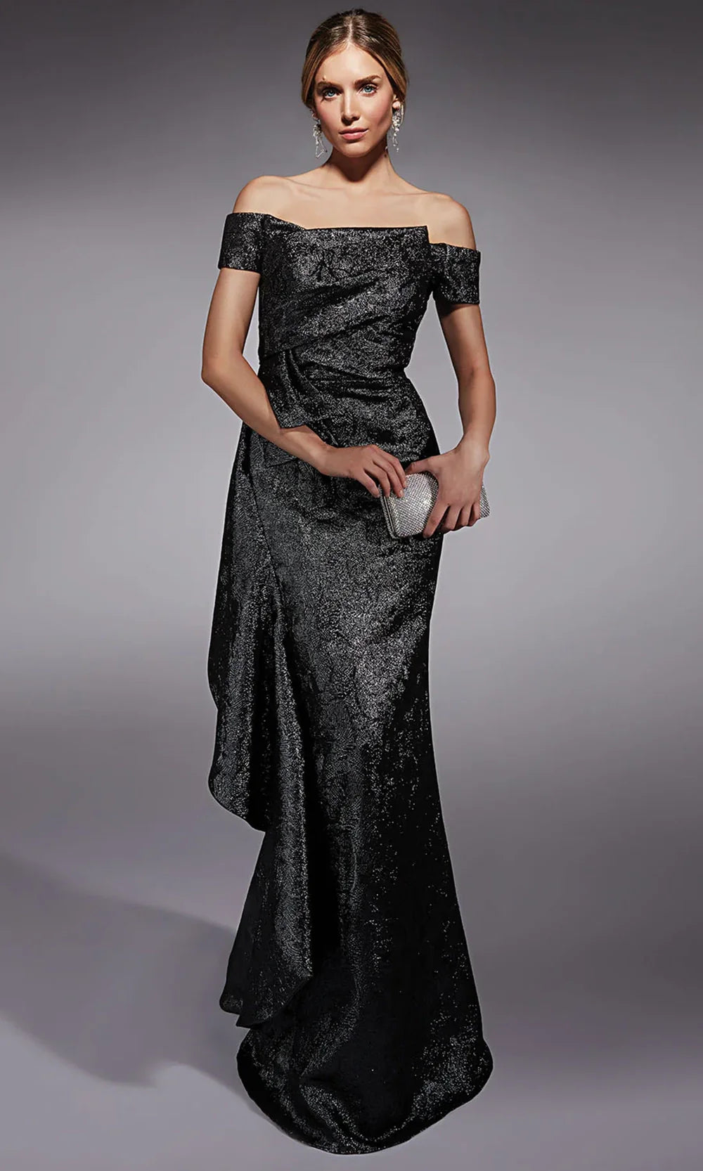 Alyce Paris 27735 - Sheath Skirt Ruffle Jacquard Gown Evening Dresses