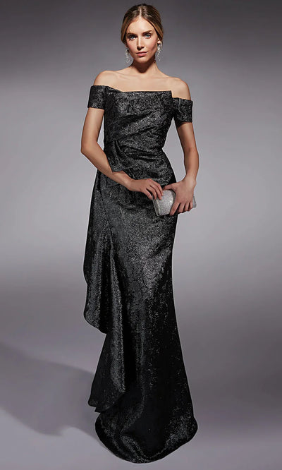 Alyce Paris 27735 - Sheath Skirt Ruffle Jacquard Gown Evening Dresses