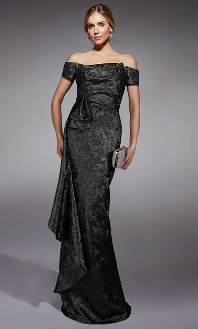 Alyce Paris 27735 - Sheath Skirt Ruffle Jacquard Gown Evening Dresses
