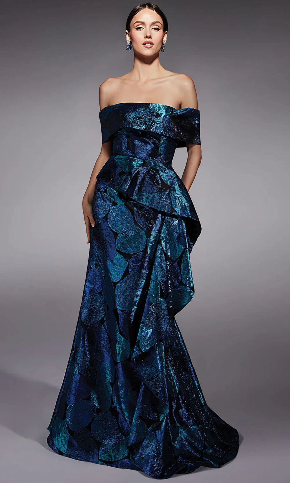 Alyce Paris 27736 - Off Shoulder Ruffle Draped Formal Dress Mother of the Bride Dresses