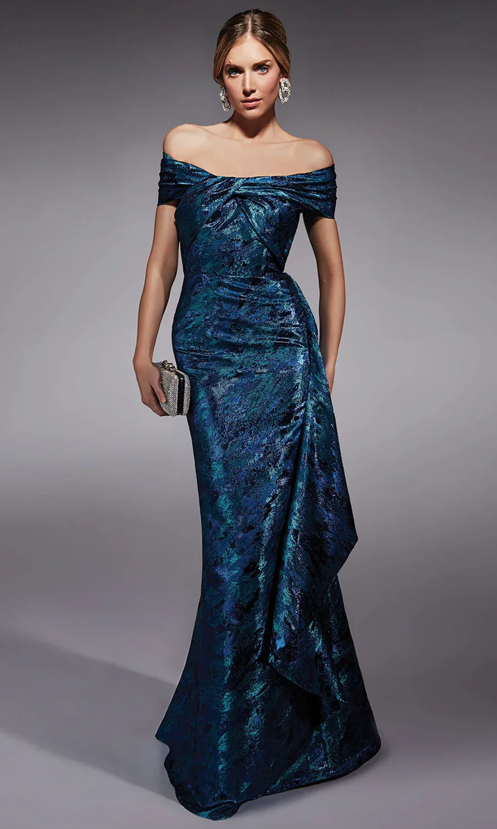 Alyce Paris 27737 - Draped Jacquard Off Shoulder Dress Mother of the Bride Dresses
